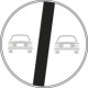 Disco rifrangente NF 72 FINE divieto SORPASSO