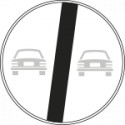 Disco rifrangente NF 72 FINE divieto SORPASSO