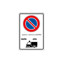 Cartello NF 8/a DIVIETO SOSTA DALLE ALLE