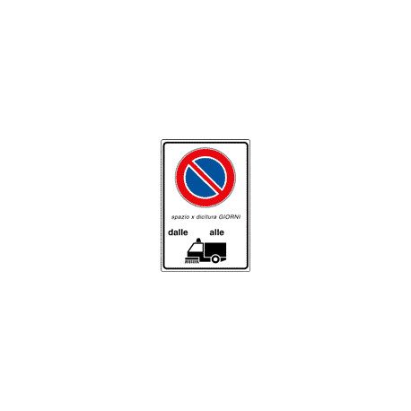 Cartello NF 8/a DIVIETO SOSTA DALLE ALLE