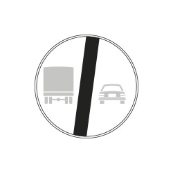 Disco rifrangente NF 73 FINE divieto SORPASSO