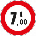 Cartello NF 68 divieto PESO SUPERIORE t:___