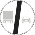 Cartello NF 73 FINE divieto SORPASSO 3,5t