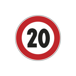 Cartello NF 50 LIMITE VELOCITA'KM 20 diametro 90