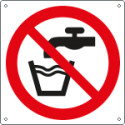 Cartello divieto bere acqua solo simbolo EN ISO 7010