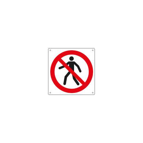 Cartello divieto passaggio pedoni solo simbolo EN ISO 7010