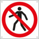 Cartello divieto passaggio pedoni solo simbolo EN ISO 7010