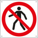Cartello divieto passaggio pedoni EN ISO 7010
