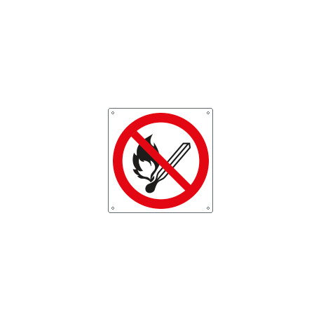 Cartello divieto usare fiamme libere solo simbolo EN ISO 7010