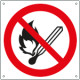 Cartello divieto usare fiamme libere solo simbolo EN ISO 7010
