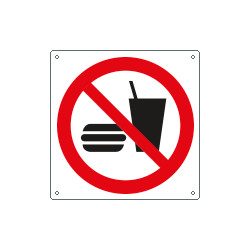 Cartello divieto mangiare e bere solo simbolo EN ISO 7010