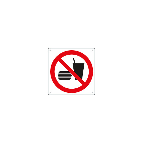 Cartello divieto mangiare e bere solo simbolo EN ISO 7010