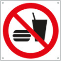 Cartello divieto mangiare e bere solo simbolo EN ISO 7010