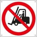 Cartello divieto accesso ai carrelli elev. . solo simbolo EN ISO 7010