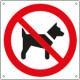 Cartello divieto accesso ai cani solo simbolo EN ISO 7010
