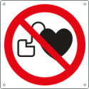 Etichetta adesiva divieto ai portatori di pace -maker EN ISO 7010