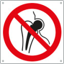 Cartello divieto ai port. di protesi metall. . solo simbolo EN ISO 7010