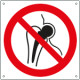 Cartello divieto ai port. di protesi metall. . solo simbolo EN ISO 7010