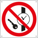 Cartello divieto entrare con orologi e. . solo simbolo EN ISO 7010
