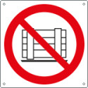Cartello divieto ostruire il passaggio solo simbolo EN ISO 7010