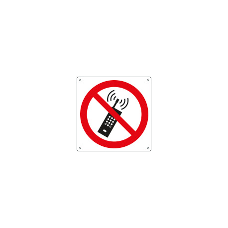 Cartello divieto tenere telefoni accesi solo simbolo EN ISO 7010