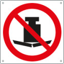 Cartello divieto appoggiare carichi pesanti solo simbolo EN ISO 7010