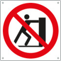 Cartello divieto vietato spingere solo simbolo EN ISO 7010