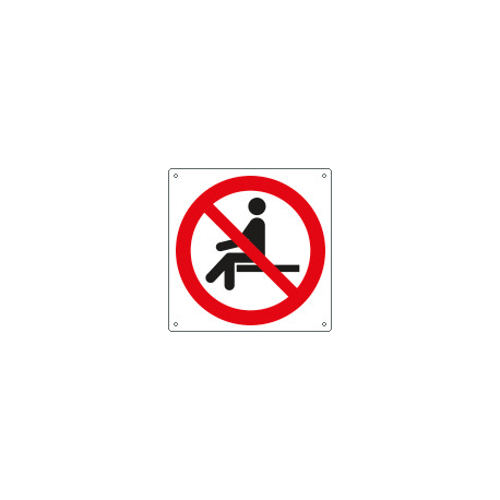 Cartello divieto vietato sedersi solo simbolo EN ISO 7010
