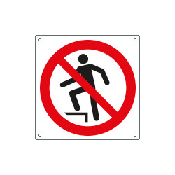 Etichetta adesiva vietato salire EN ISO 7010