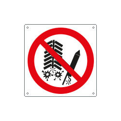 Cartello divieto uso fuochi d'artificio solo simbolo EN ISO 7010