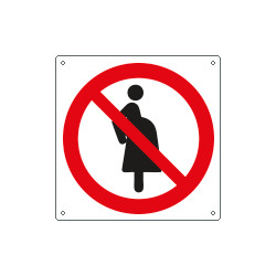Cartello divieto accesso donne gravide solo simbolo EN ISO 7010