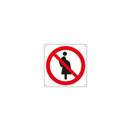 Cartello divieto accesso donne gravide solo simbolo EN ISO 7010