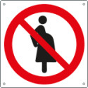 Cartello divieto accesso donne gravide solo simbolo EN ISO 7010