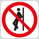 Cartello divieto vietato appoggiarsi solo simbolo EN ISO 7010