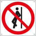 Cartello divieto vietato appoggiarsi solo simbolo EN ISO 7010