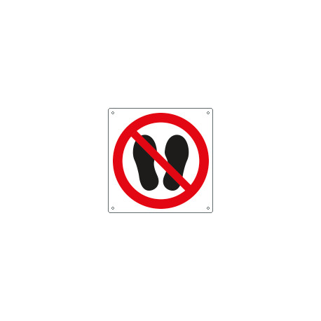 Etichetta adesiva simbolo vietato calpestare o sostare ISO 7010