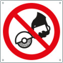Cartello divieto usare il disco con attrezz. . solo simbolo EN ISO 7010