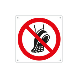Cartello vietato indossare scarpe chiodate EN ISO 7010