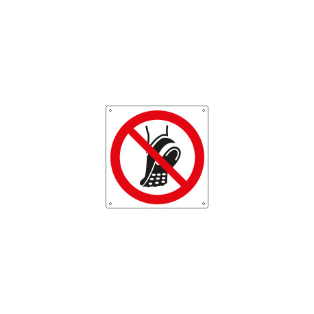 Cartello vietato indossare scarpe chiodate EN ISO 7010