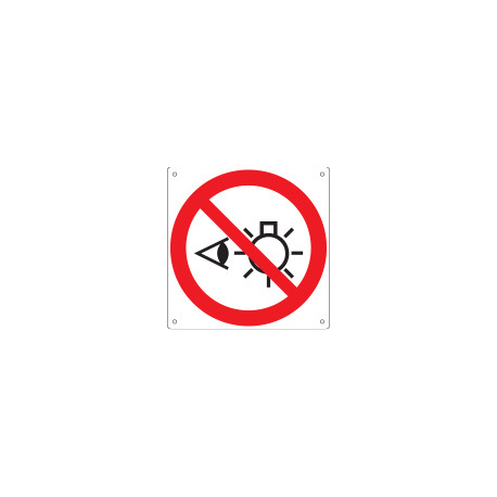 Cartello divieto vietato fissare la fonte di luce EN ISO 7010 P075