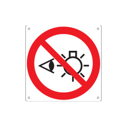 Cartello divieto vietato fissare la fonte di luce EN ISO 7010 P075
