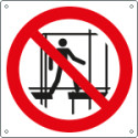 Cartello divieto uso impalcatura incompleta solo simbolo EN ISO 7010