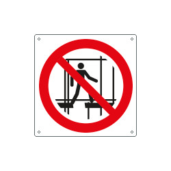 Cartello divieto uso impalcatura incompleta solo simbolo EN ISO 7010