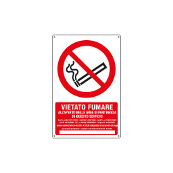 Cartello vietato fumare all'aperto in questo edificio + spazio scriv. .