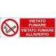 Cartello vietato fumare all'aperto + sanzione amministrativa ISO 7010