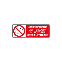 Cartello Non indirizzare getti d'acqua su motori e. . . . EN ISO 7010