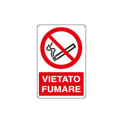 Cartello divieto vietato fumare EN ISO 7010