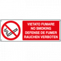 Cartello vietato fumare (4 Lingue) EN ISO 7010