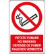 Cartello divieto vietato fumare (4 lingue) EN ISO 7010