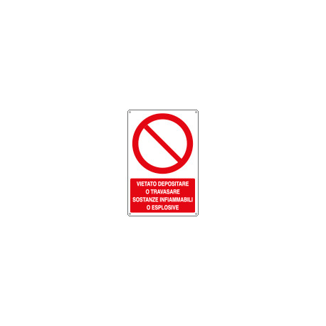 Cartello vietato depositare sostanze infiammabili EN ISO 7010